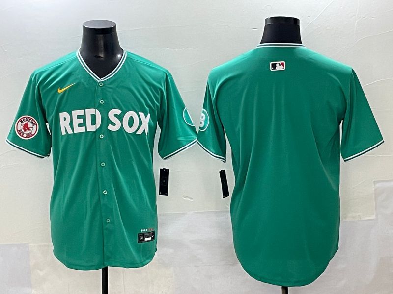 Men 2025 Boston Red Sox Blank Green Joint Name Nike MLB Jersey style 3->texas rangers->MLB Jersey